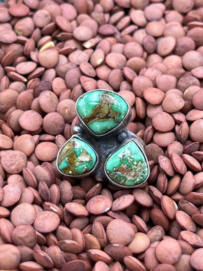 Vista Sterling Triple Stone Turquoise Ring