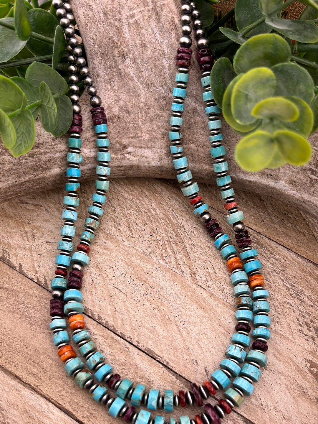Nina Sterling Silver Navajo Pearl & Multi Stone Variated Necklace