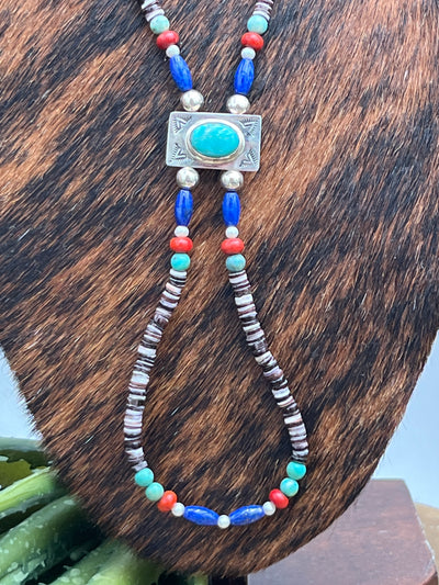 Freedom Rings Red White Blue & Spiny Loop Necklace - 28"