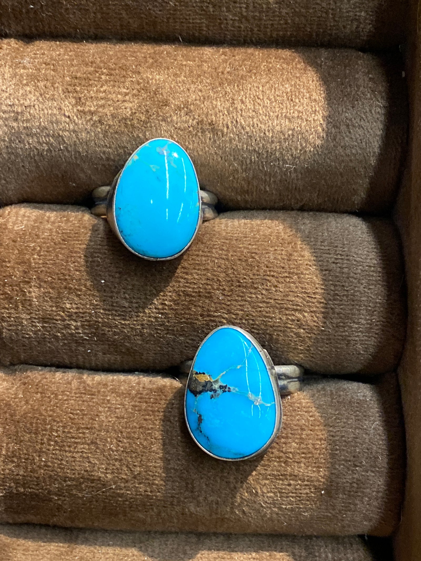 Clawson Simple Sterling Turquoise Teardrop Ring - 10