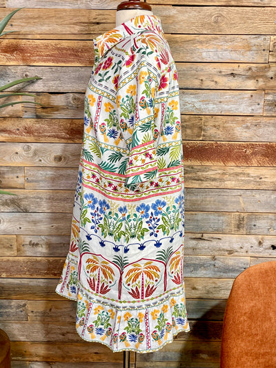 Johnny Was Ruffle Flounce Shirt Dress - Soller