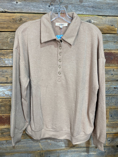 Collared Half Snap Top