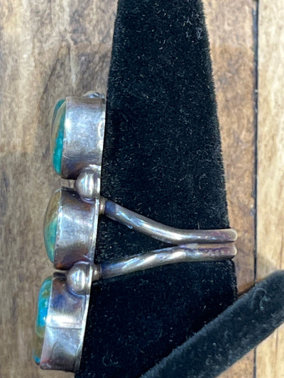 Josephine Stacked Turquoise Sterling Ring - size 8.5