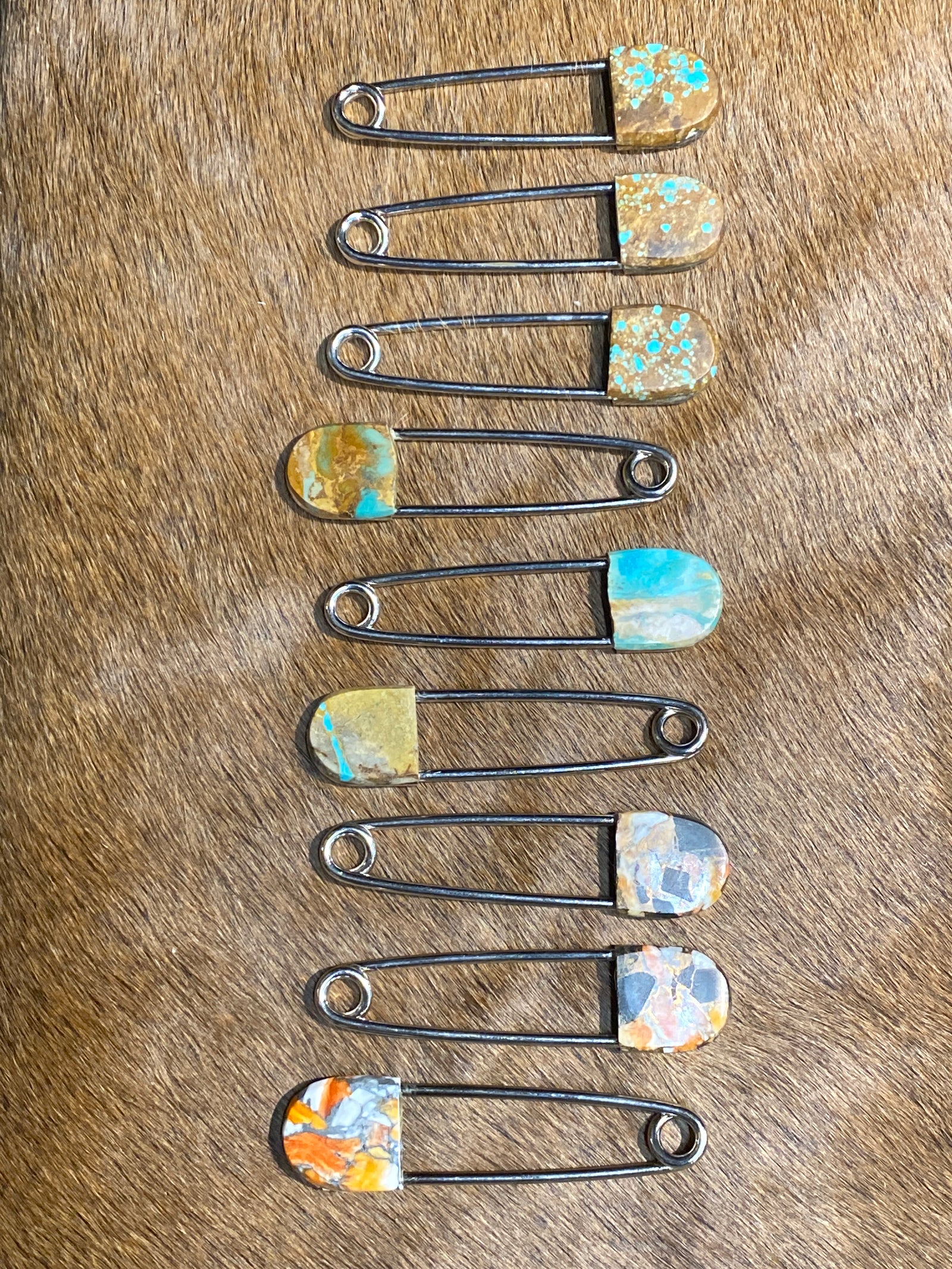 Raggs Sterling Gemstone Safety Pin Keychain