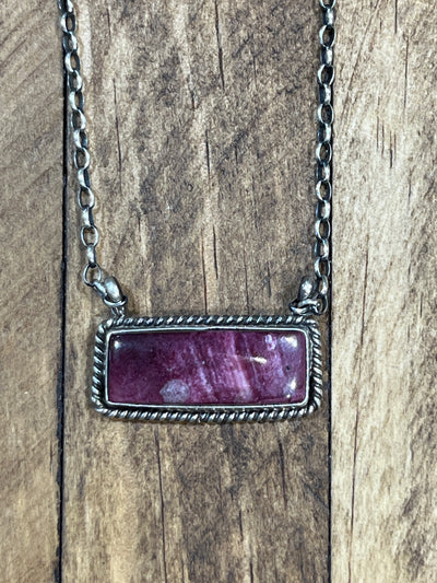 Cascade Sterling Roped Spiny Bar Necklace