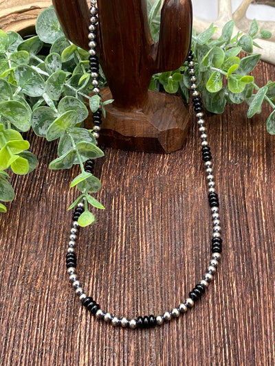 Rhonda Sterling 5mm Pearl & Onyx Necklace - 18"
