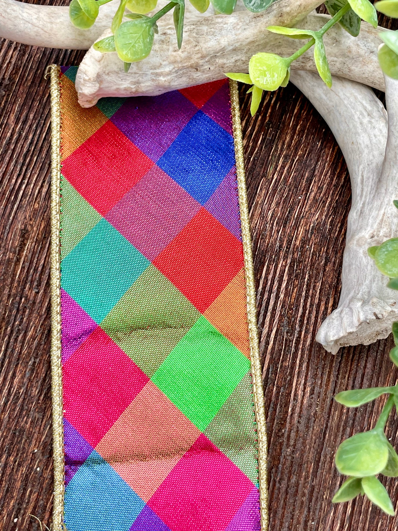 Checkered Metallic Wired Ribbon - 2.5" x 5yards