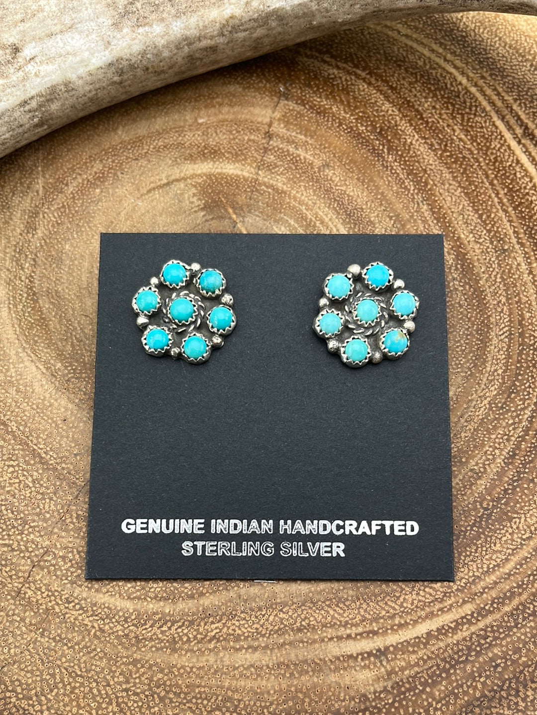 Maisy Sterling Turquoise Cluster Stud Earrings