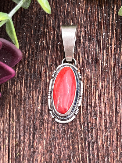 Maxine Red Spiny Sterling Pendants