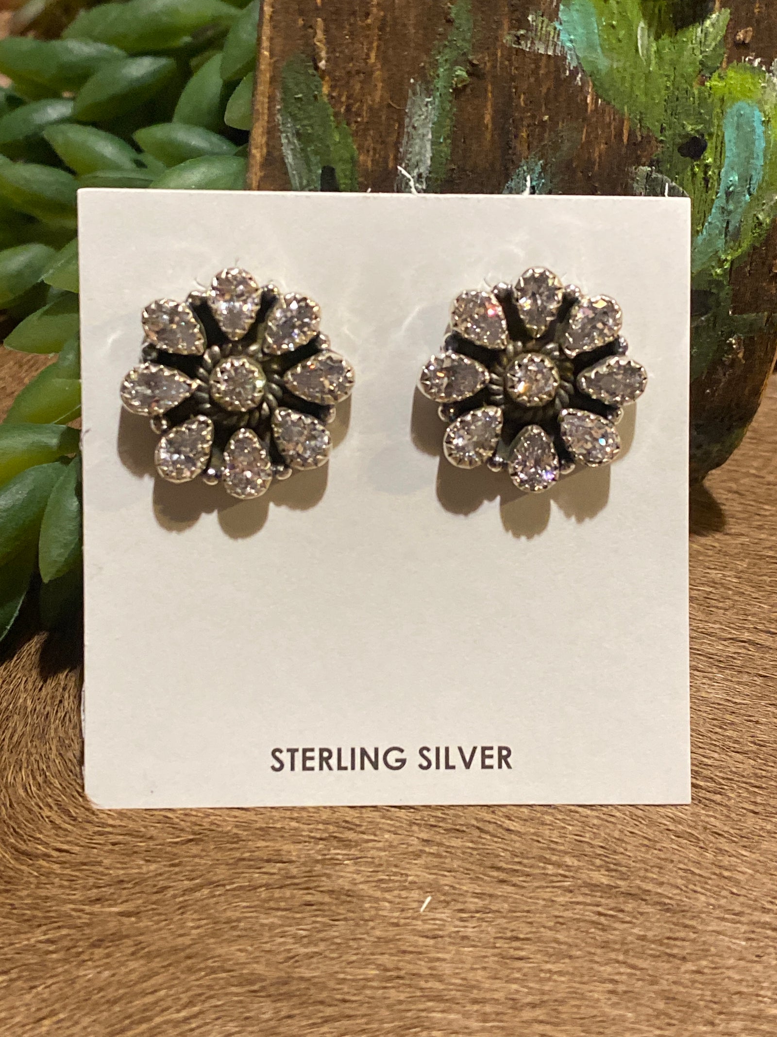 Hada Collection CZ Flower Earrings