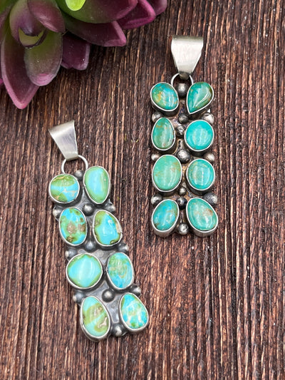 Terrace Stacked 8 Stone Turquoise Sterling Pendant