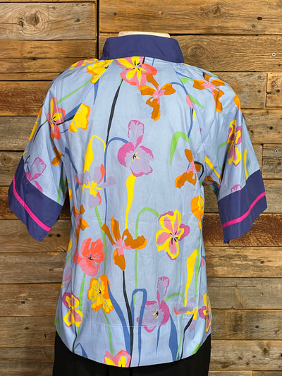 Evie Multi Floral Blue Top