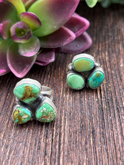 Vista Sterling Triple Stone Turquoise Ring