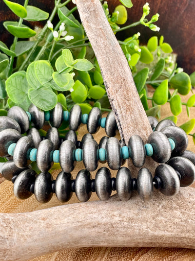 Bixby 12mm Navajo Saucer & Bead Stretch Bracelet