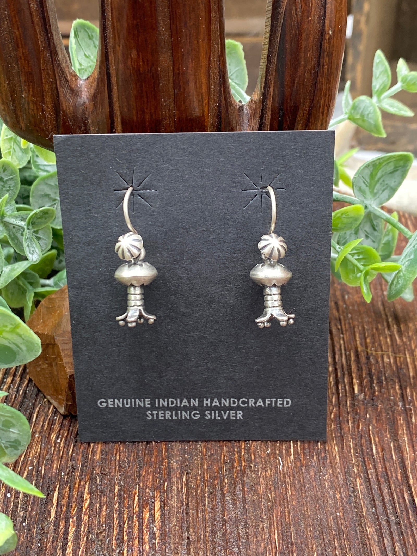 Grant Sterling Burst Flute Blossom Charm Earrings