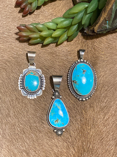 Echo Heights Sterling Framed Turquoise Pendant