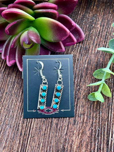 Austin Roped Ladder Stacked Dot Sterling Earrings - .7"