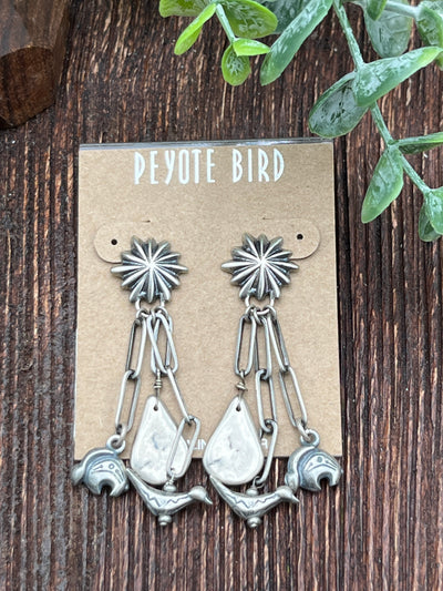 Bretton Burst Assorted Sterling Peyote Bird Earrings