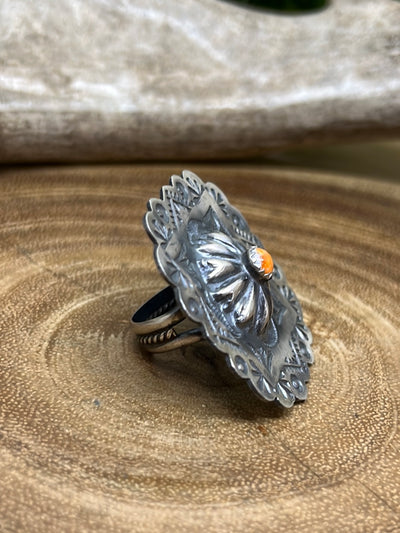 Lizzie Concho & Spiny Oyster Orange Ring - Size 7