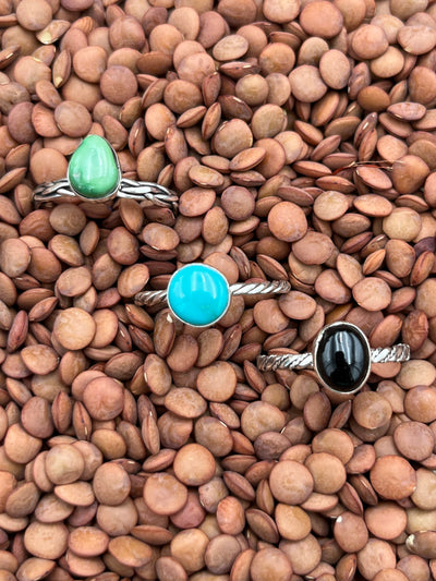 Pamela Assorted Single Stone Sterling Rings - Size 10