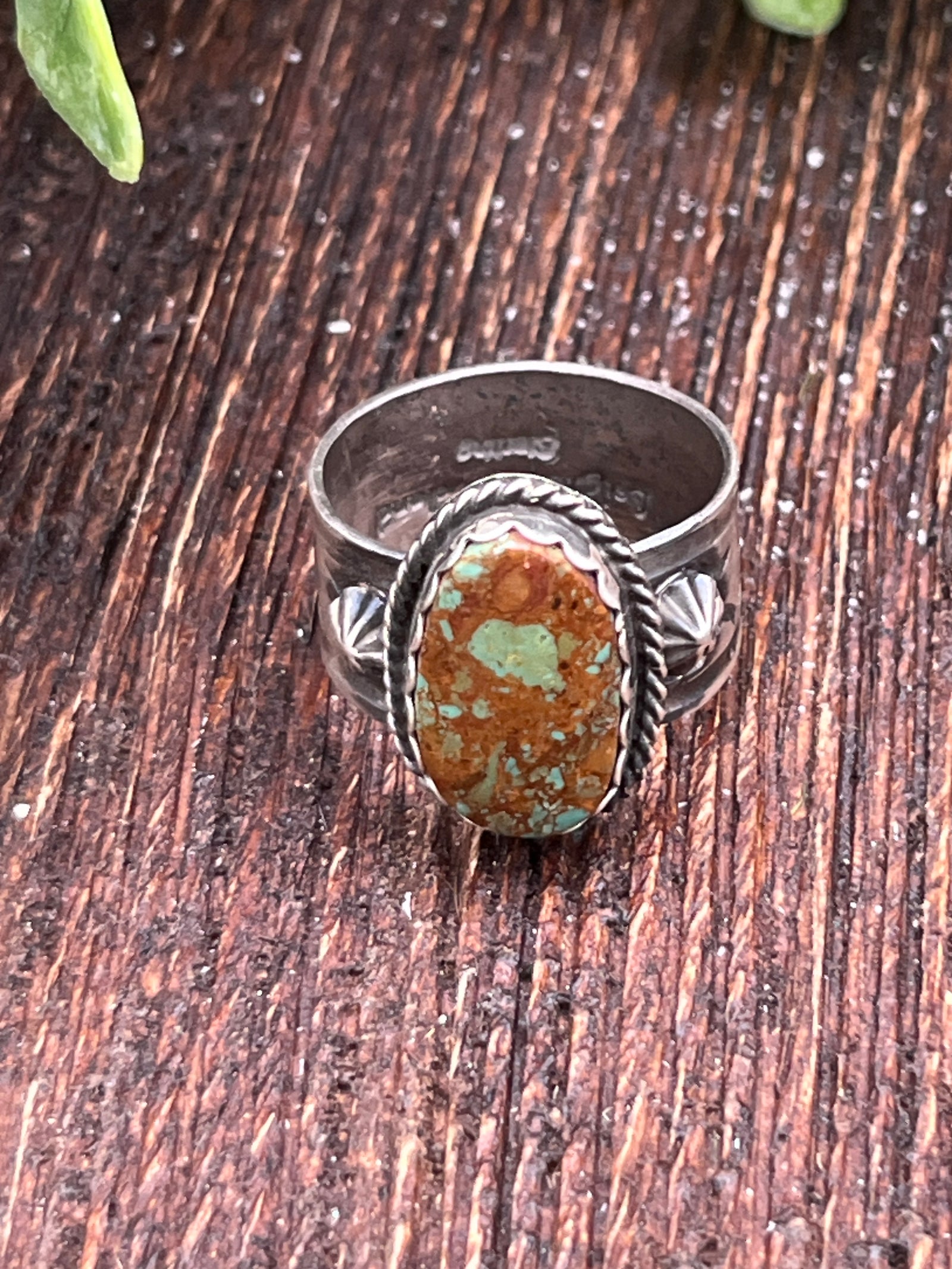 Michelle Royston Turquoise Sterling Ring - Size 9