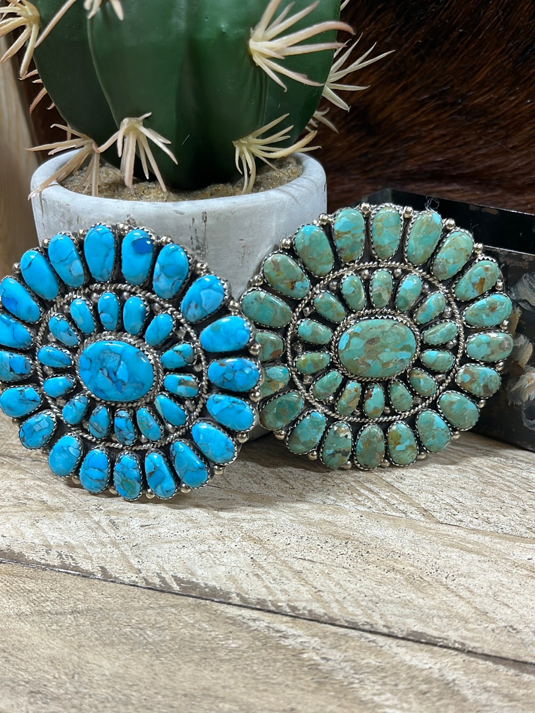 Colville Sterling Silver Zuni Belt Buckle - Turquoise