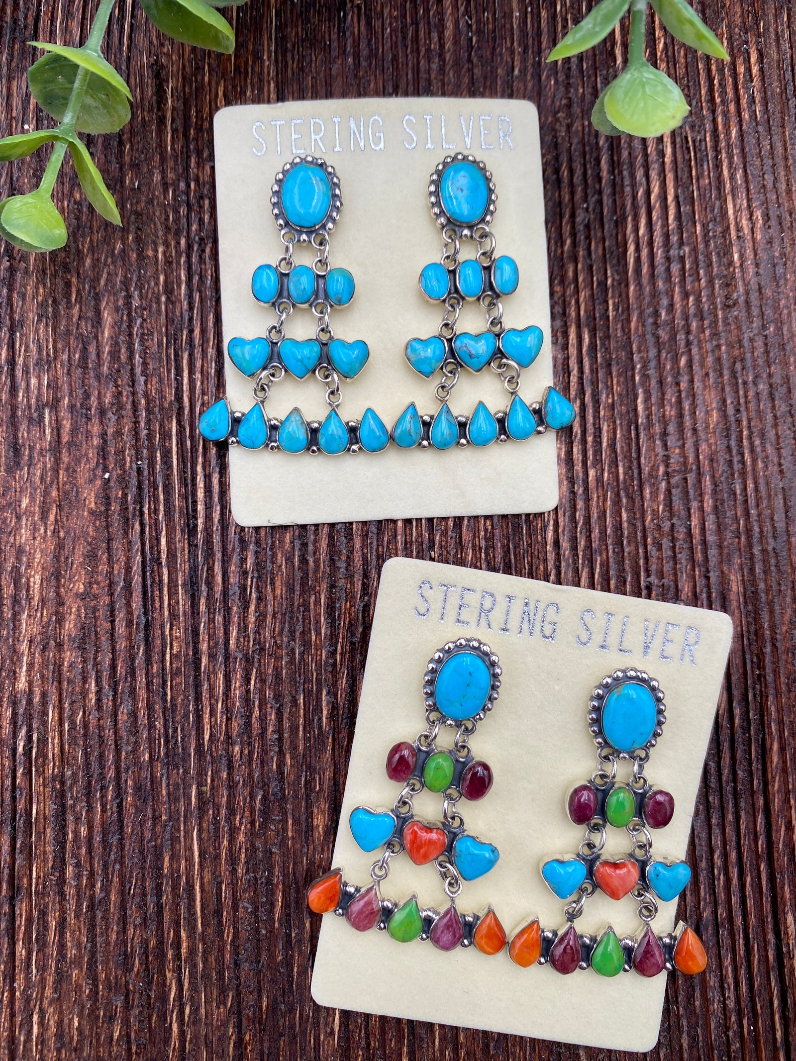 Abigail Fun Shapes Chandelier Sterling Earrings