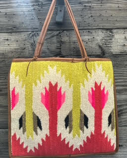 Vintage Yellow & Pink Navajo Blanket Bag
