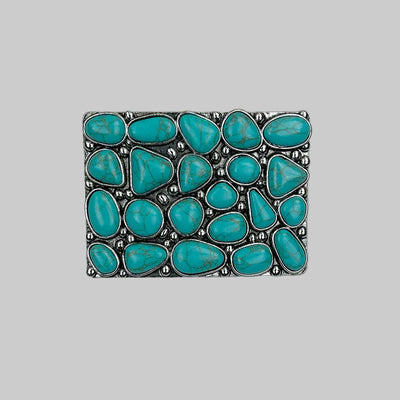 Kelly Rectangle Fashion Stone Cluster Belt Buckle