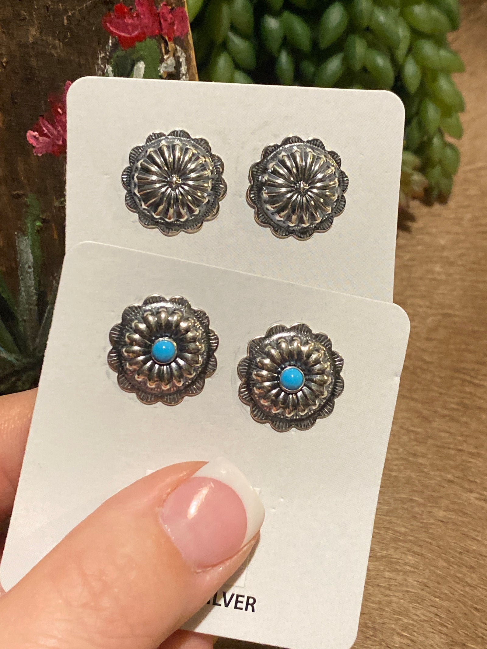 Bundt Flower Concho Sterling Earring - .75"