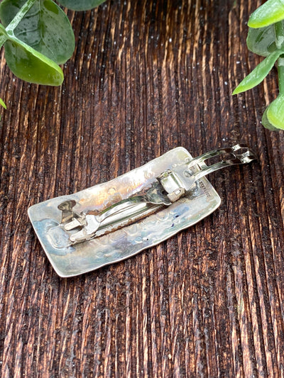 Harding Stamped Sterling Barrette - 1.75"