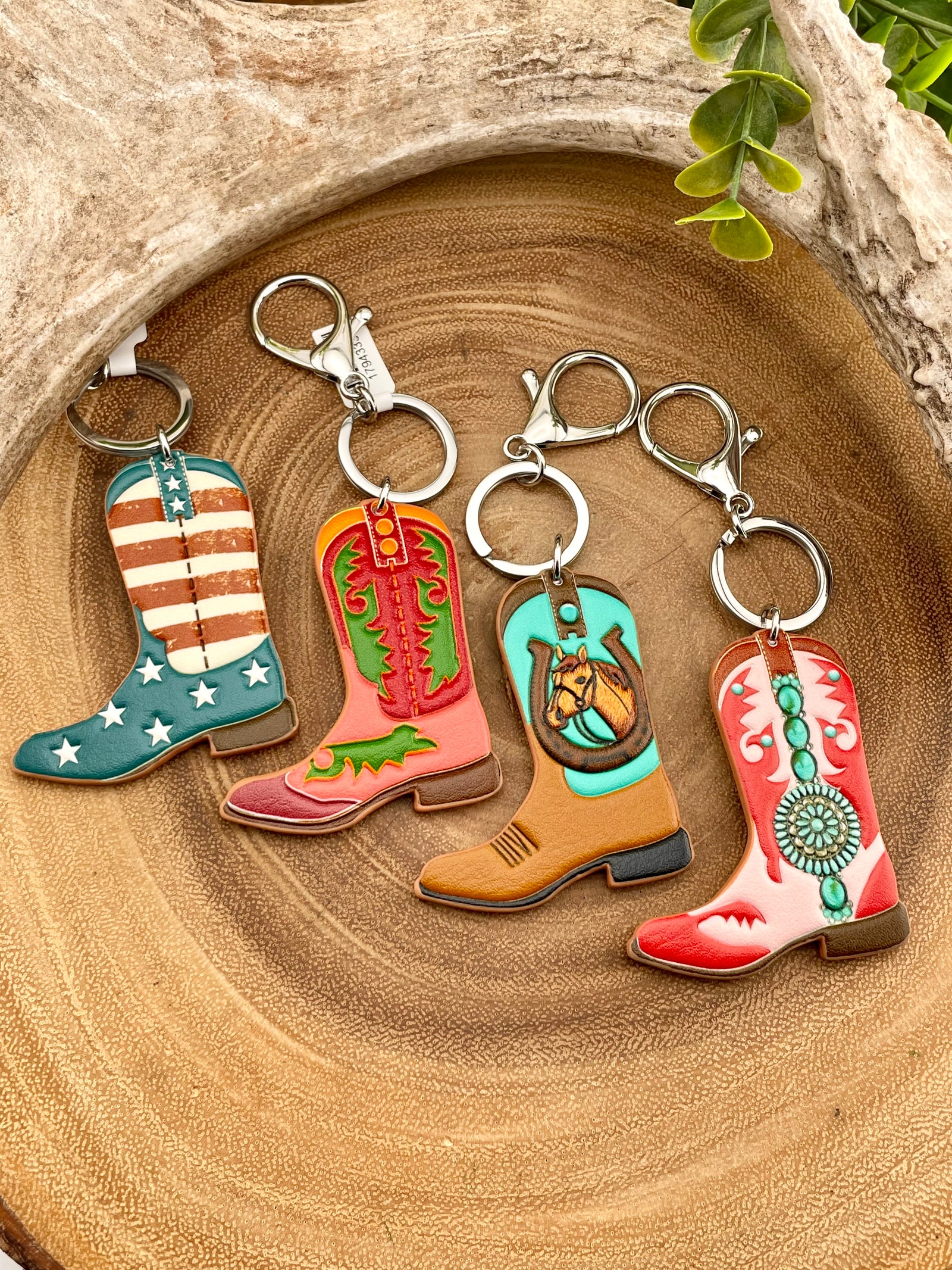 Painted Boot Key Chain