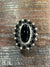 Nicolet Stamped Sterling Oval Onyx Framed Ring - Adjustable