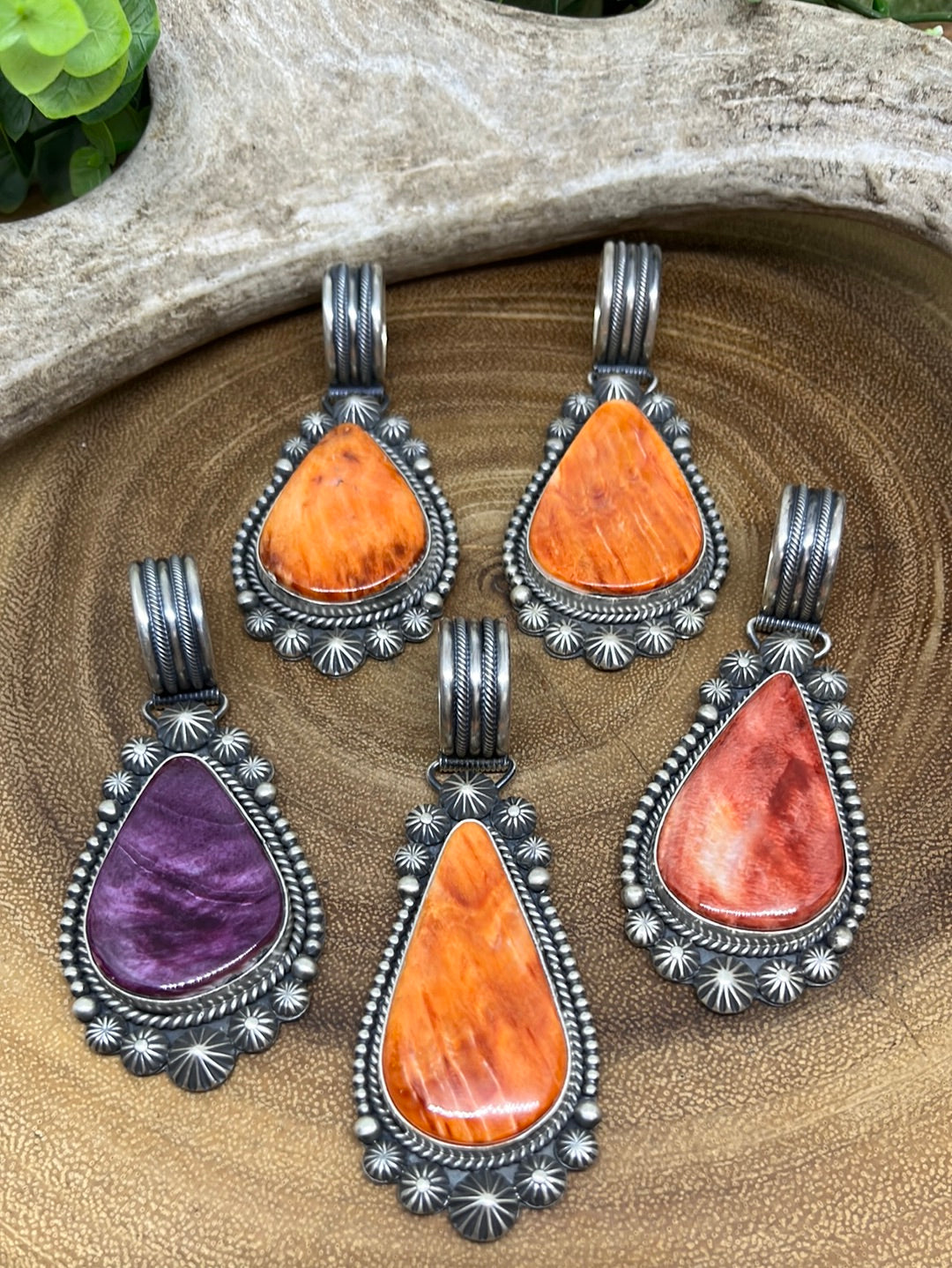 Ella Sterling Framed Spiny Oyster Pendant