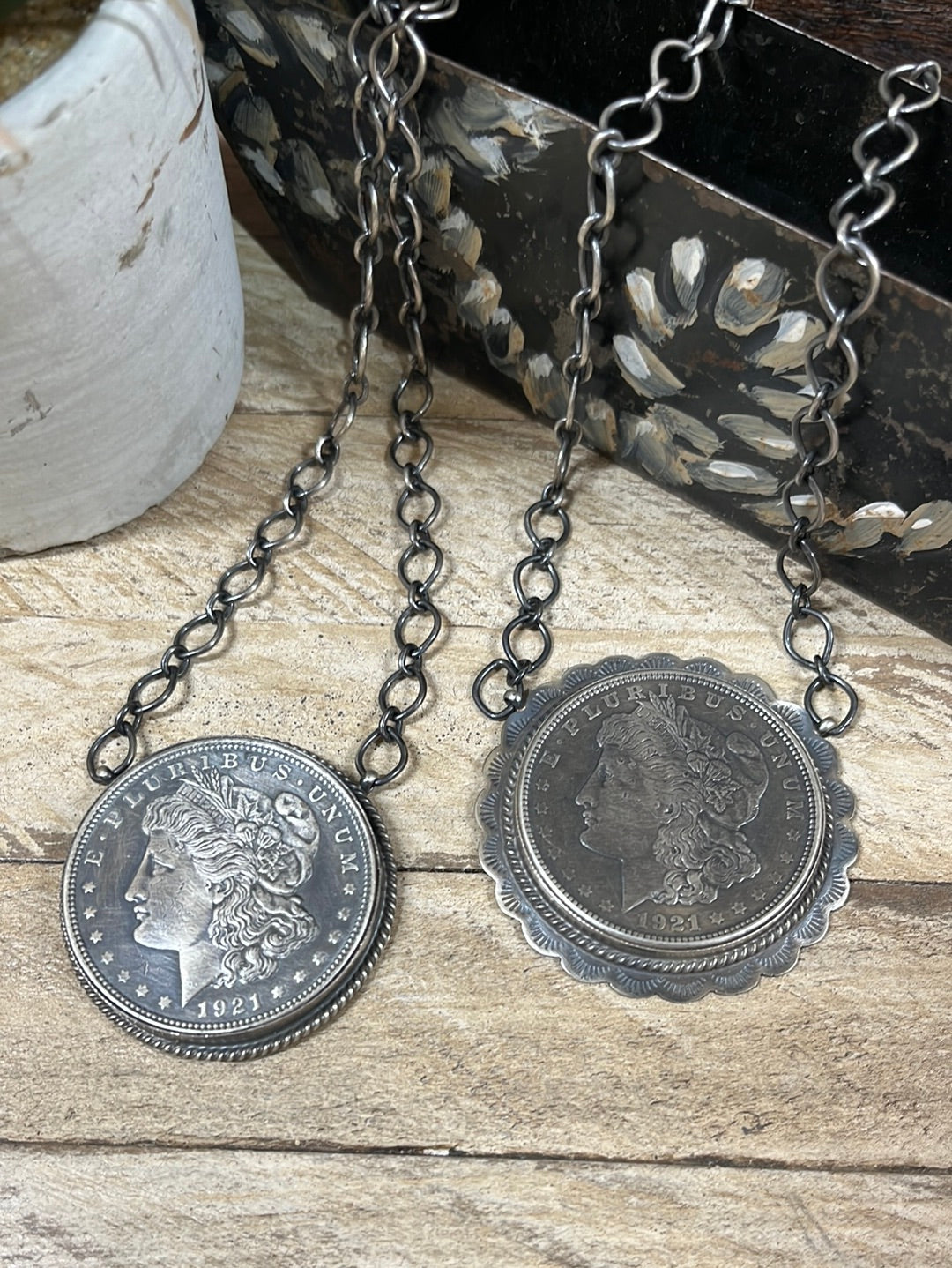 1921 E. Pluribus Unum Coin Sterling Link Chain - 20"