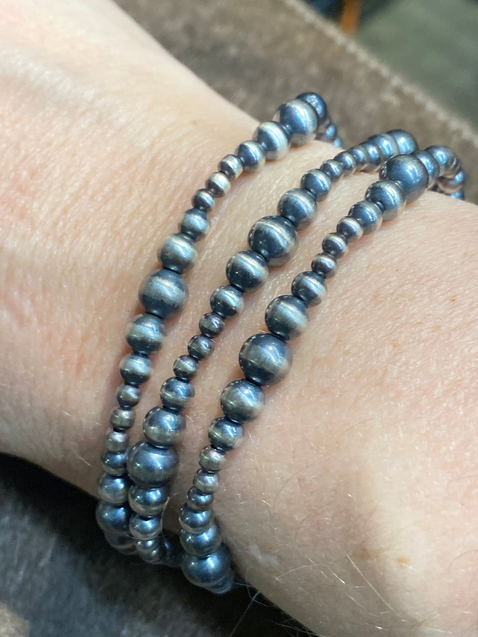 Greenwood 3mm Varied Navajo Pearl Stretch Bracelet