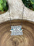 Rodeo Junkie Kingman Turquoise Stamped Sterling Pendant On Link Chain - 16"