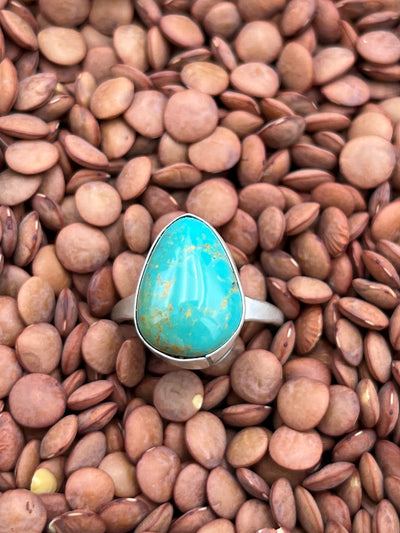 Bindale Sterling Turquoise Single Stone Rings - Size 7