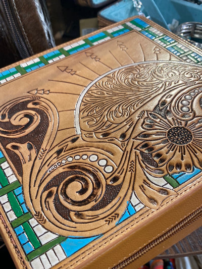 Tooled Leather Jewelry Box