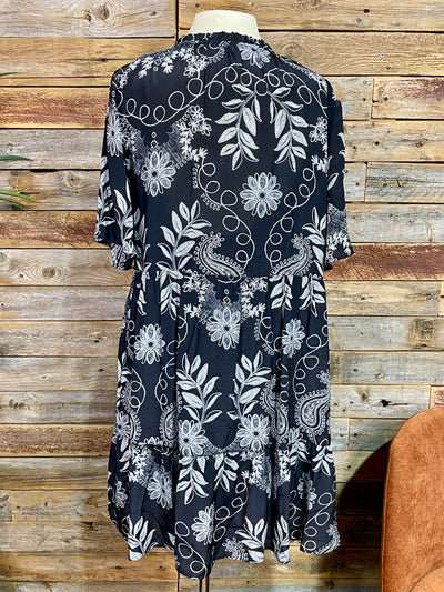 Johnny Was Flutter Sleeve Tiered Dress - Marana