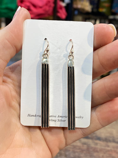 Pryor Sterling Silver Geometric Bar Fish Hook Earrings
