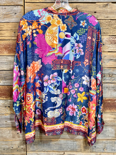 Johnny Was Audrey Oversized Blouse - Dreamer Blue