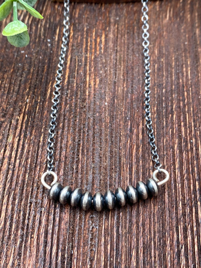 Blaine Link Chain With 10 8mm Navajo Center Saucers - 20"