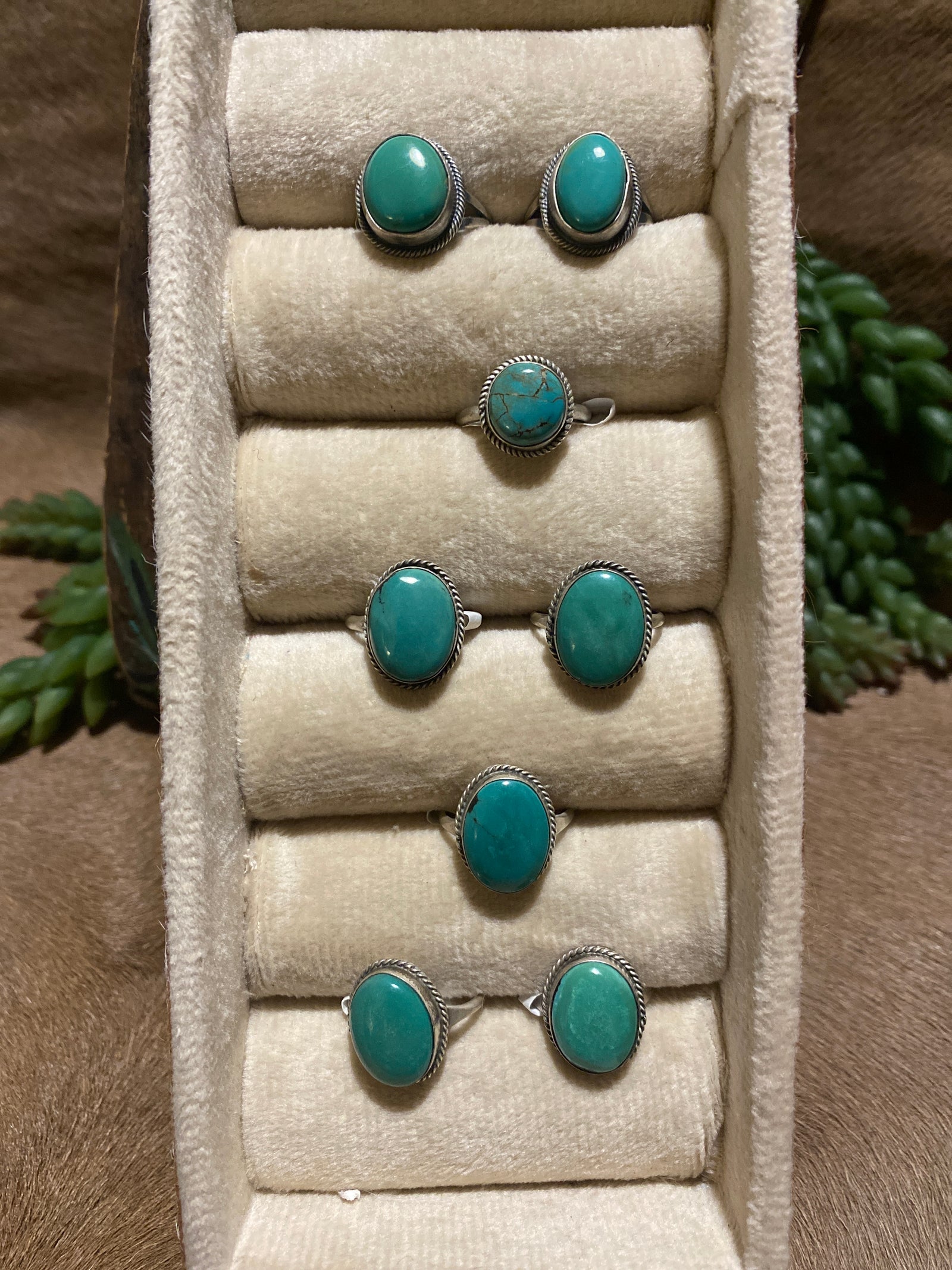 Sedona Green Turquoise Roped Sterling Ring