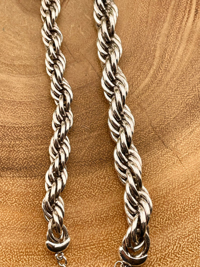 Micah Twisted Silver Chain Bracelet
