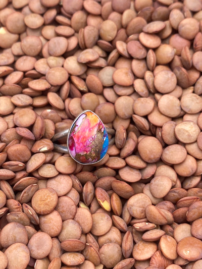 Merrimack Simple Sterling Turquoise Spiny Mix Ring