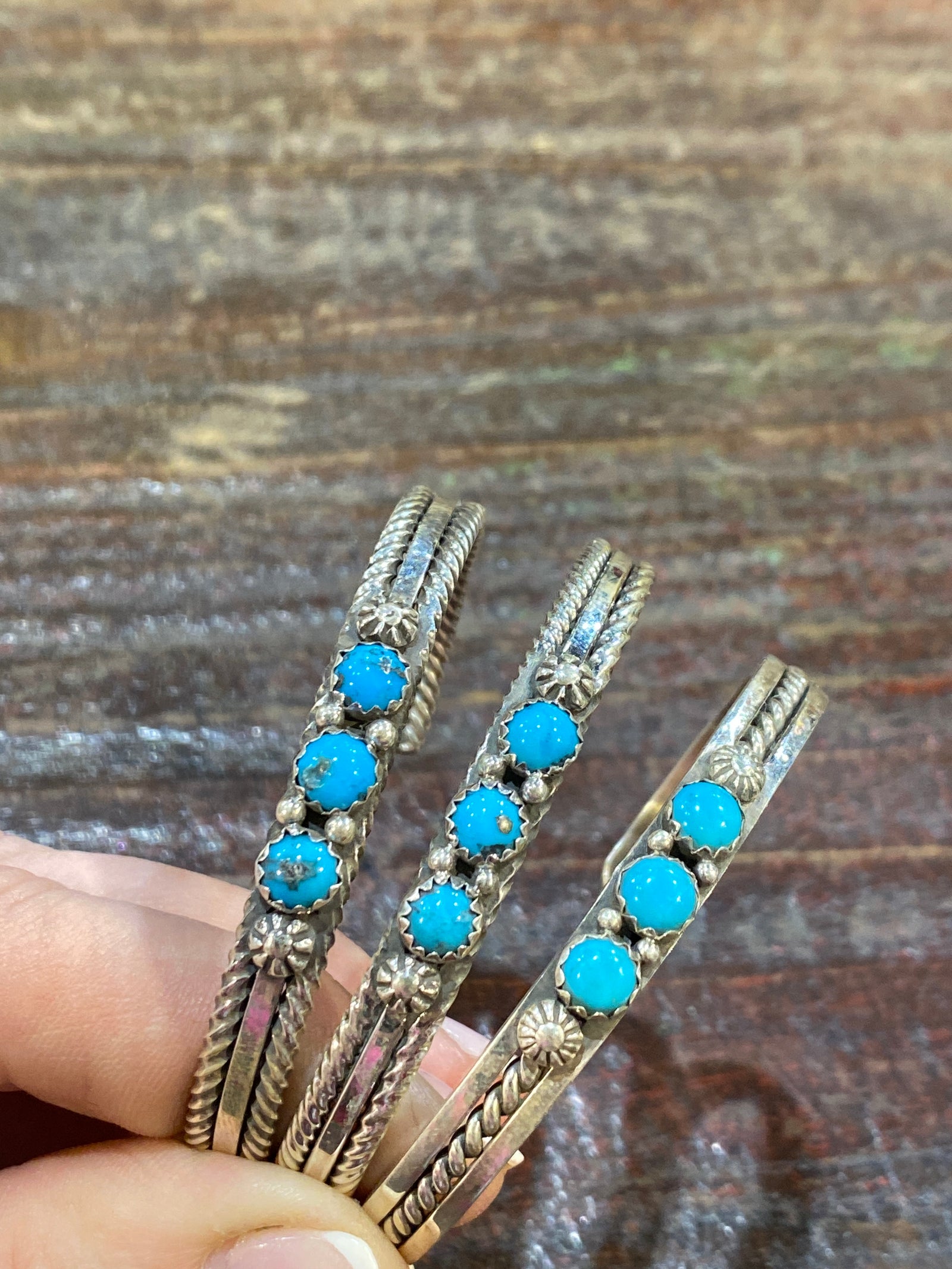 Boulder 3 Stone Slim Sterling Cuff