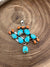 Hada Sterling Cactus Pendant - Turquoise & Orange Spiny