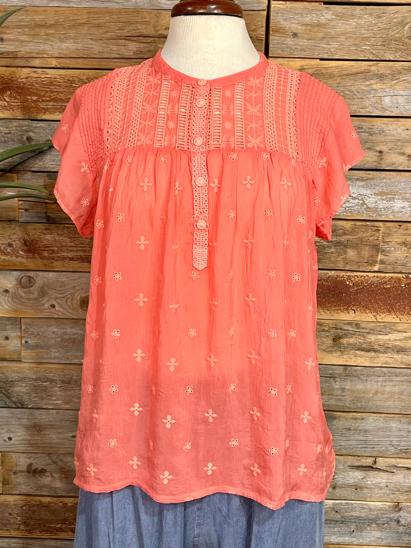 Johnny Was Tunara Blouse - Sugar Coral