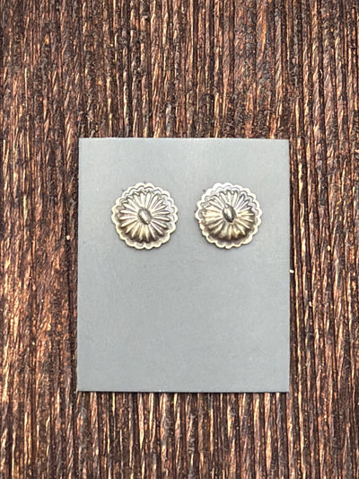 Tara Round Scalloped Earrings - 12mm